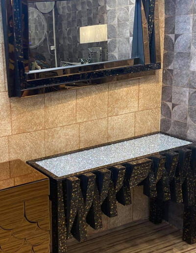 Glass wall mirror